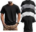 Ficerd Men's Big & Tall Cotton Crew Neck T-Shirts - 5 Pack Oversized Short Sleeve Tees