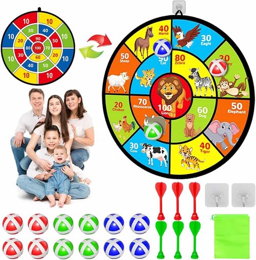 Dart Board for Kids by [Brand Name] - 29" Double-Sided Board with Sticky Balls | Perfect Indoor/Outdoor Game for Ages 4-14