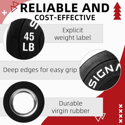 Fitvids Olympic Rubber Weight Plates Set - Durable Bumper Plates for Strength Training | 180-390 Lbs Options