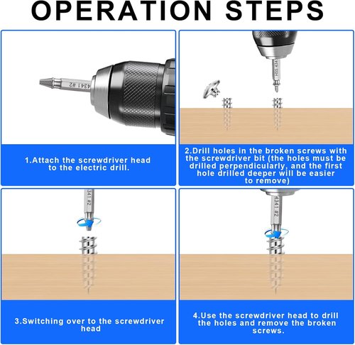 Damaged Screw Extractor Set - 6 PCS Titanium Stripped Screw Removal Tool for Easy Extraction