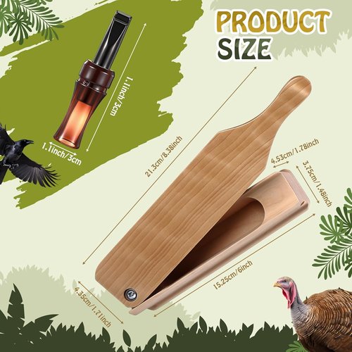 Lewtemi Turkey Crow Call Box Set - Realistic Hen Call & Portable Crow Whistle for Hunting