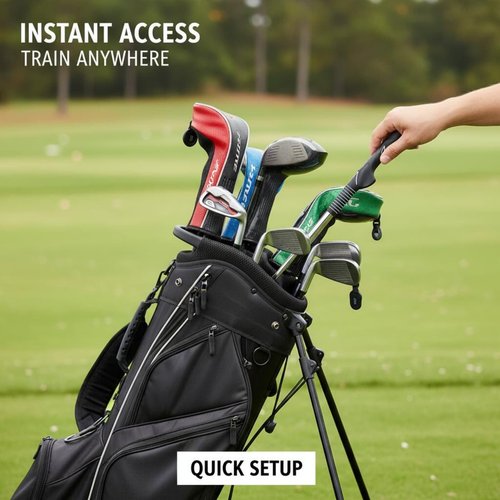 OHiZVZV 1 Piece Golf Swing Trainer, Retractable Training Aid, Ideal for Golf Practice, Golf Grip Trainer for Men, Enhancing Swing Skills
