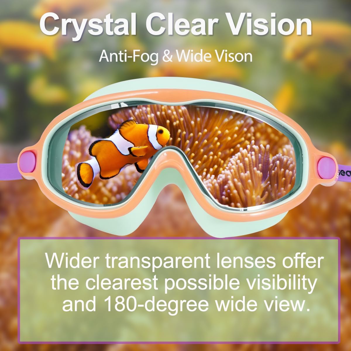 Seago Swim Goggles - 2 Pack Anti-Fog & UV Protection | Wide View for Kids Ages 3-14
