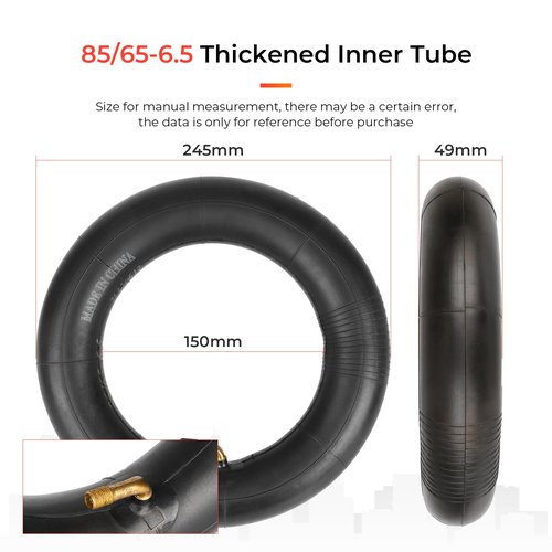 LUCK4U 85/65-6.5 Tire, 10 Inch Thick Inner Tube Tire for Kugoo G-Booster G2 Pro for Ninebot Mini Pro Smart Self-Balancing Electric Scooter Front/Rear Wheel Replacement Part (2 Inner Tube)