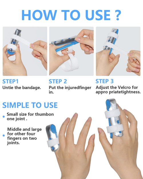 TAROYQASUL Kids Finger Splint, 6 Pcs finger splints for broken finger pinky Support kids finger splint small Braces Arthritis Knuckle Care