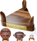 Skiennix Personalized Ball Display Stand - Custom Engraved Solid Walnut Holder for Basketball, Football, Soccer | Multi-Ball Rack for Autographed Sports Memorabilia