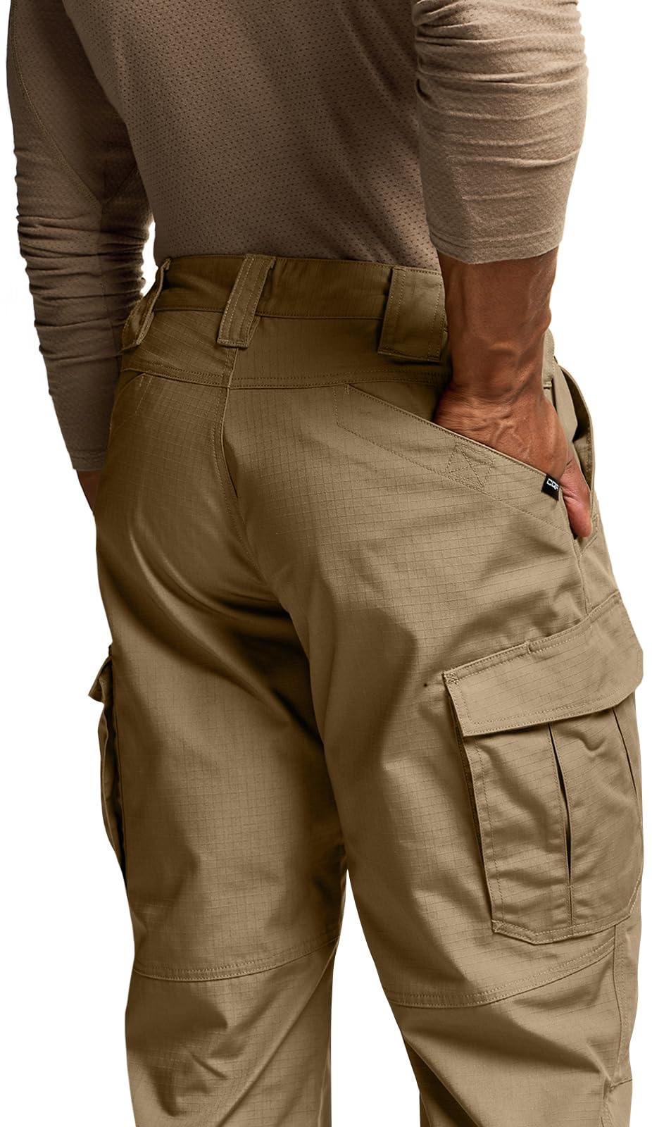 CQR Men's Tactical Pants, Water Resistant Ripstop Cargo Pants, Lightweight EDC Work Hiking Pants, Outdoor Apparel, Raider Mag Pocket Cougar, 34W x 30L
