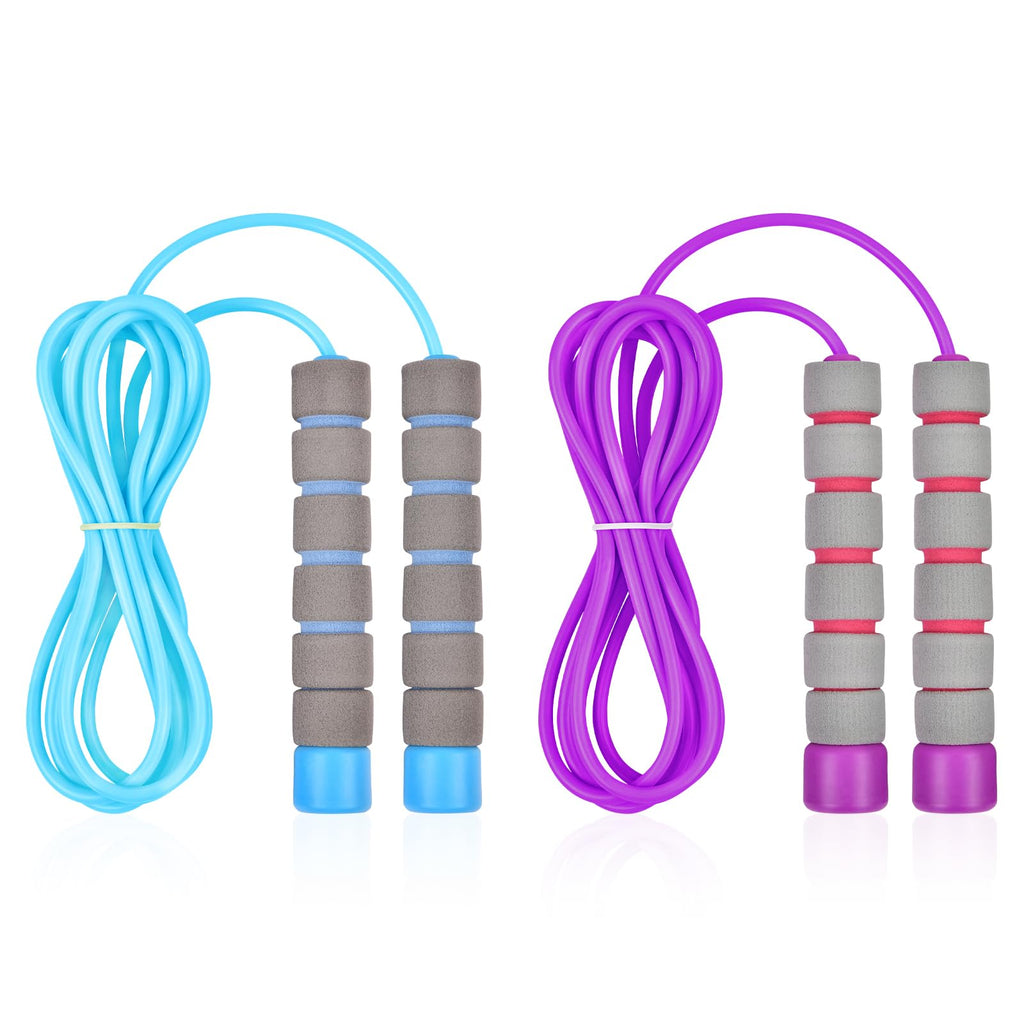 Jump Rope, 2 PCs Children's Skipping Rope, Adjustable Jump Rope with Skin-Friendly Foam Handles, 260 cm Skipping Rope for Children, Fitness, Training, Game