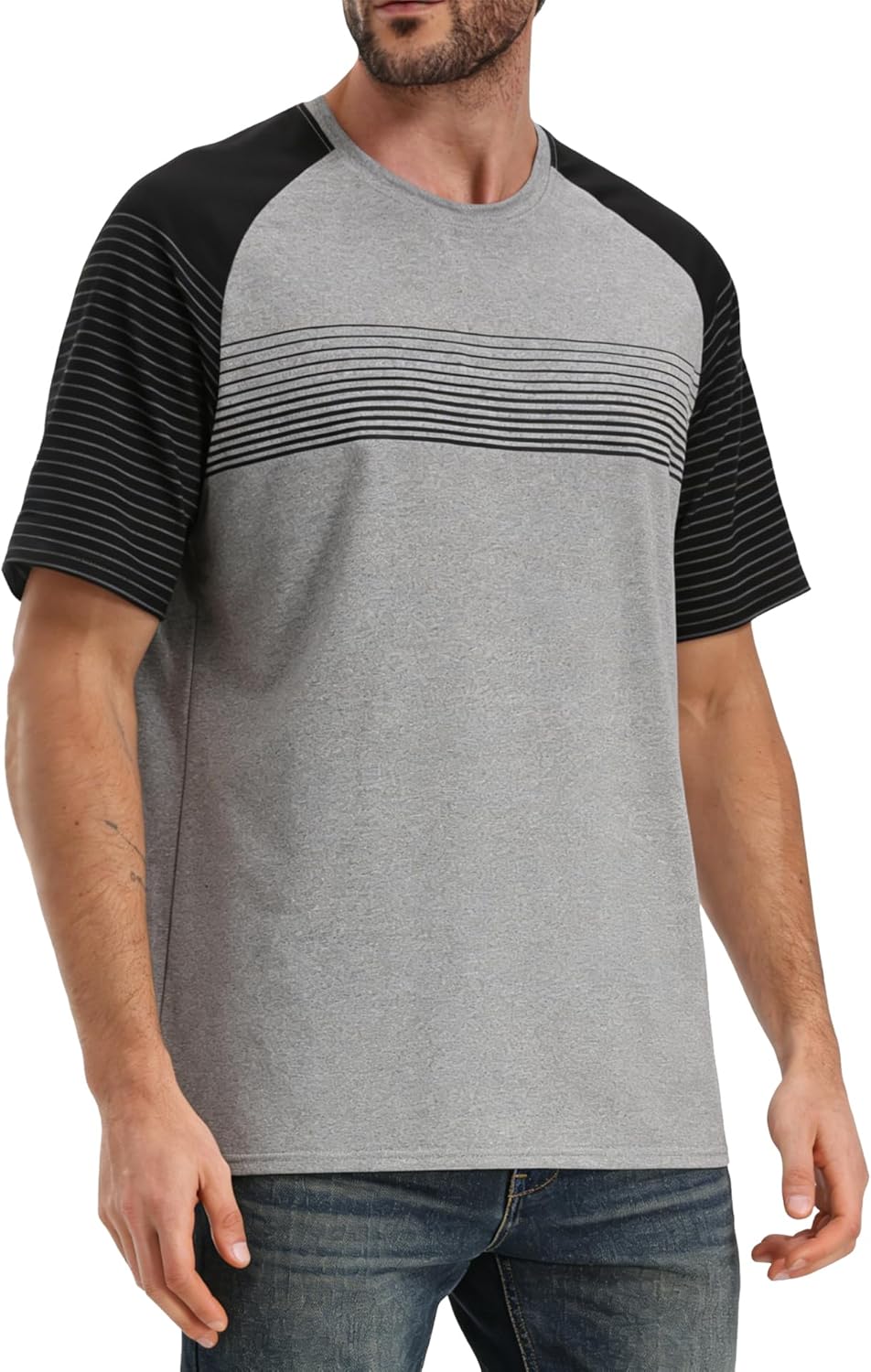RPOVIG Men's Athletic Workout T-Shirts - 5 Pack Short Sleeve Gym Tees for Running | Comfortable Fit