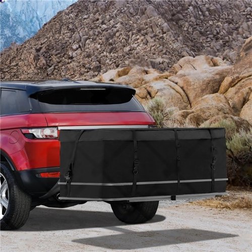 Hitch Cargo Carrier Bag 53.15"*20.08"*20.08" Waterproof Cargo Bag Rainproof Soft-Shell Safe Carriers with 8 Reinforced Straps for Vans Truck Pickup
