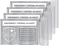 Swiss Safe Mylar Emergency Blankets - Compact & Insulated for Cold Weather | 4 Pack, Silver