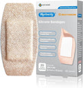 Hysimedy Silicone Adhesive Bandages - Large 2"x4" Flexible Fabric | Hypoallergenic & Latex-Free for Sensitive Skin (20 Count)