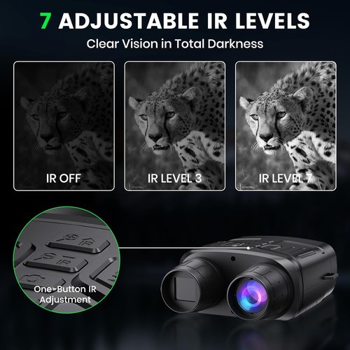 HEXEUM Night Vision Goggles - 4K Night Vision Binoculars for Adults, 3'' HD Screen Binoculars can Save Photo and Video with 32GB TF Card, Black, NV4000