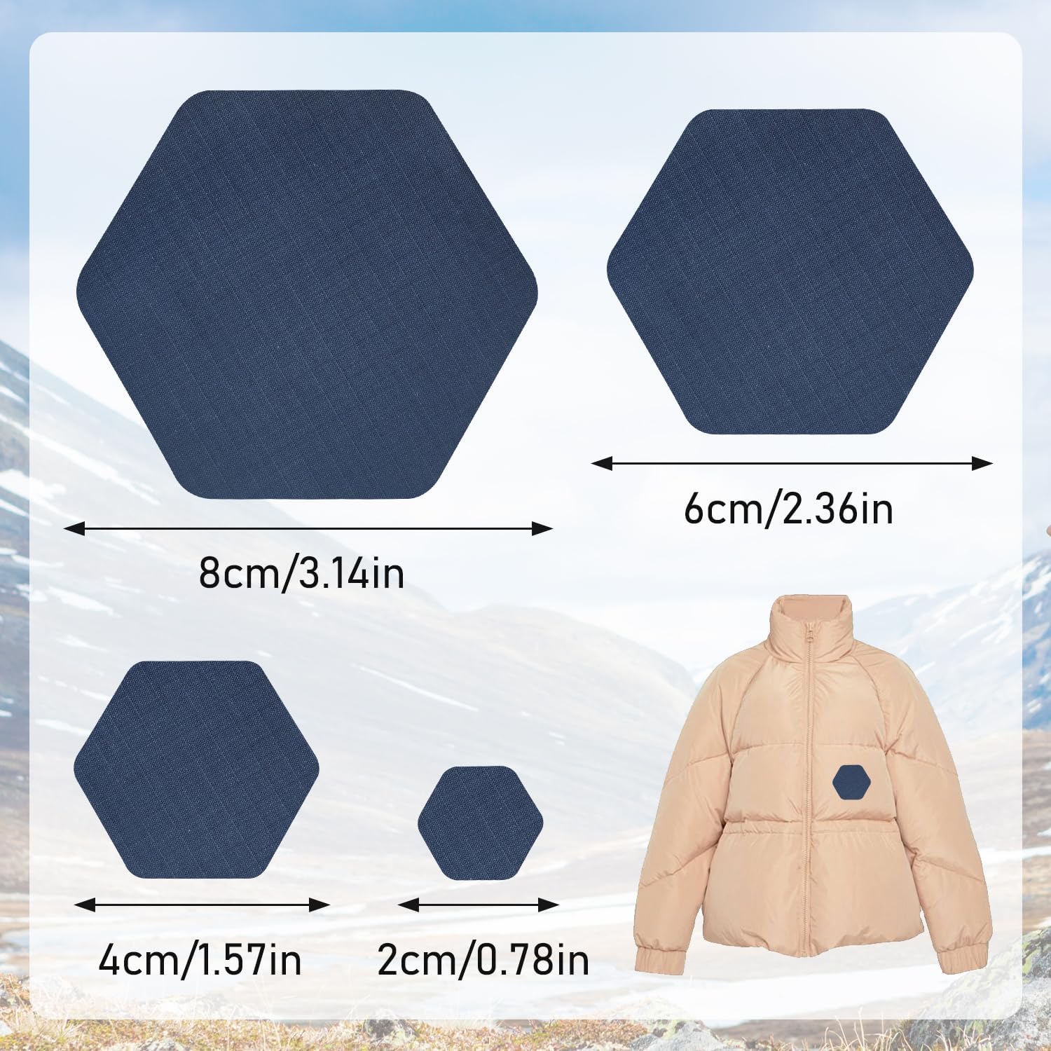 Skiennix Down Jacket Repair Patches - Waterproof Self-Adhesive Nylon Fabric Repair for Outdoor Gear