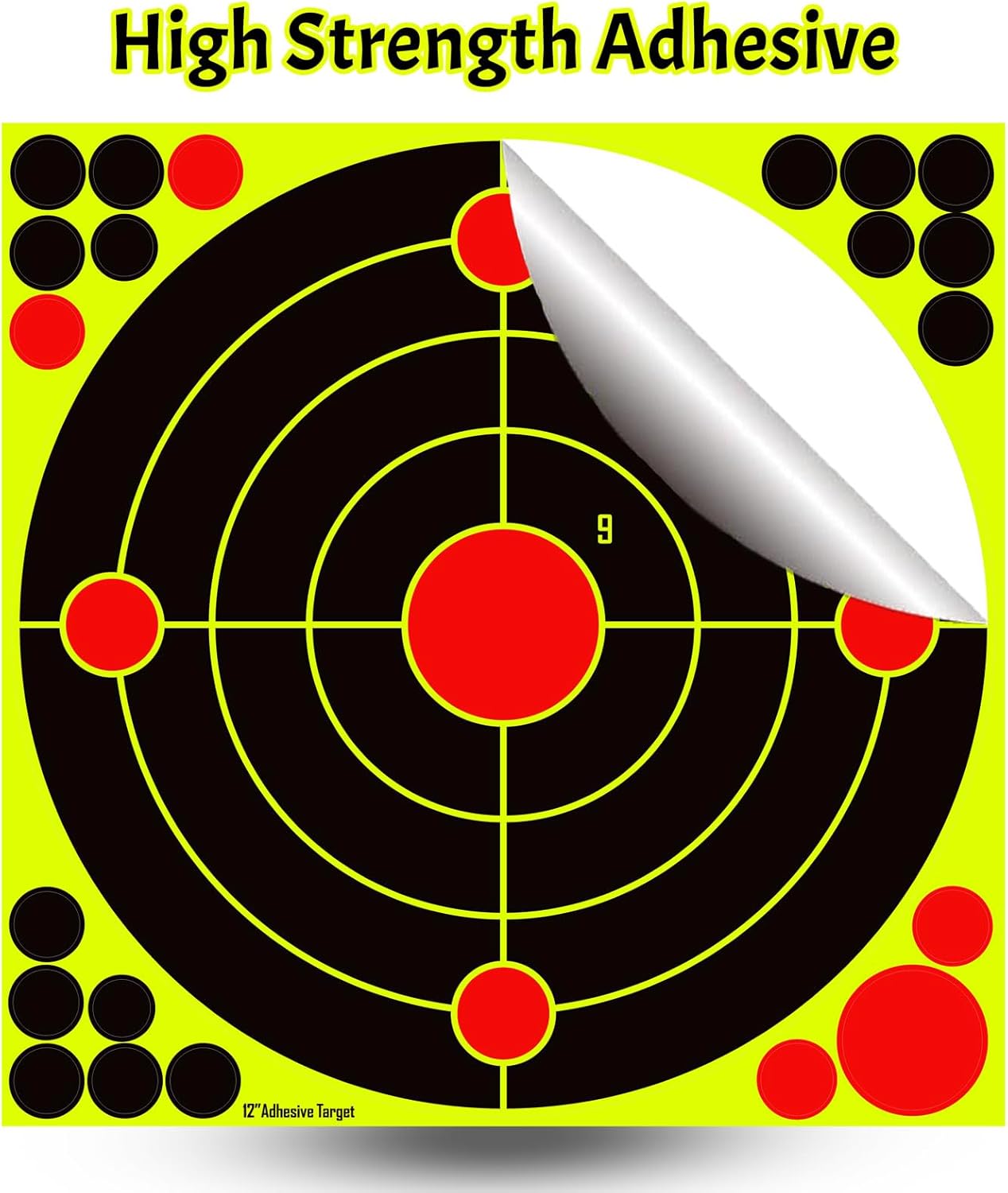 Skiennix Splatter Adhesive Shooting Targets - Reactive Yellow Effect | 12x12 Inch, 10/25/50 Pack