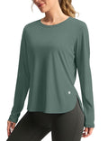 Women's Sun Shirts UPF 50+ Long Sleeve UV Protection Shirt Lightweight Quick Dry Workout Hiking Tops for Women(Malachite Green,XL)