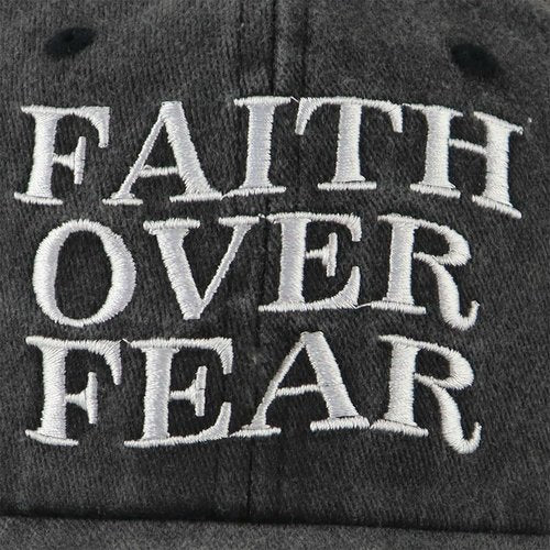 Faith Over Fear Hats for Men Women, Embroidered Adjustable Cotton Christian Jesus Religious Baseball Cap