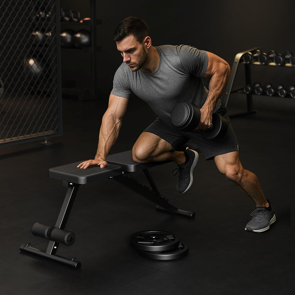 Skiennix Adjustable Weight Bench - Foldable Home Gym Equipment for Full Body Fitness | 600LBS Capacity