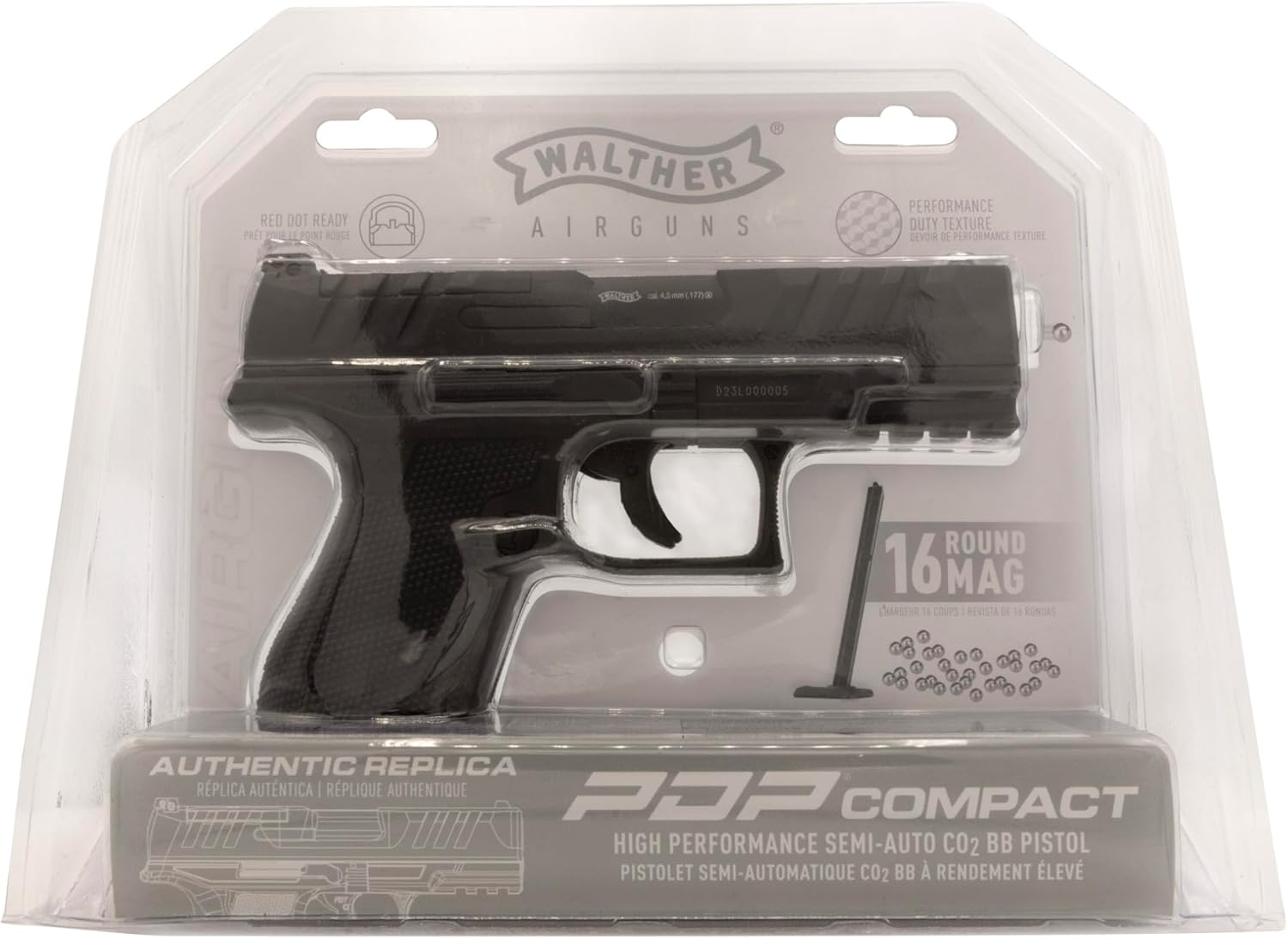 Walther PDP Compact BB Gun - .177 Caliber Air Pistol for Precision Shooting