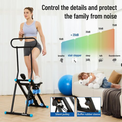 HXD-ERGO Stair Stepper - Adjustable Resistance Vertical Climber for Full Body Workout | Folding Design