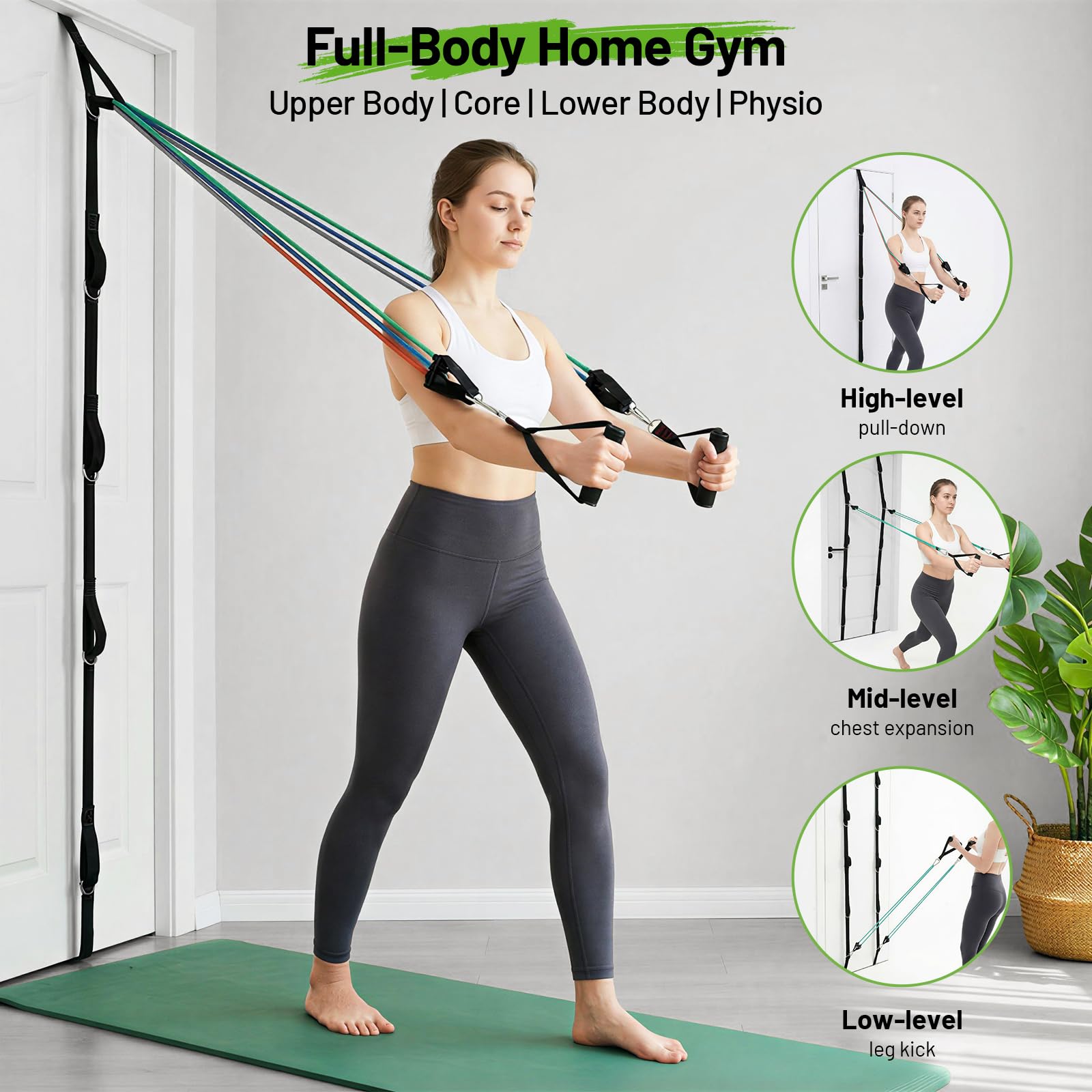 Slim Panda 11-Piece Door Anchor Strap for Resistance Bands