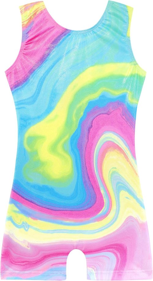 HOZIY Gymnastics Leotards - Sparkle Unicorn & Leopard Biketard for Girls | Toddler & Kids Sizes