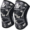 Nisrok 7mm Knee Sleeves - 1 Pair, Camo Gray Large - Neoprene Knee Brace for Cross Training, Weightlifting & Squats
