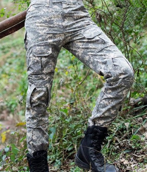 HARGLESMAN Men's Tactical Military Suits Long Sleeve Fitting Amry Uniforms Combat Shirt and Pants with Knee Pads