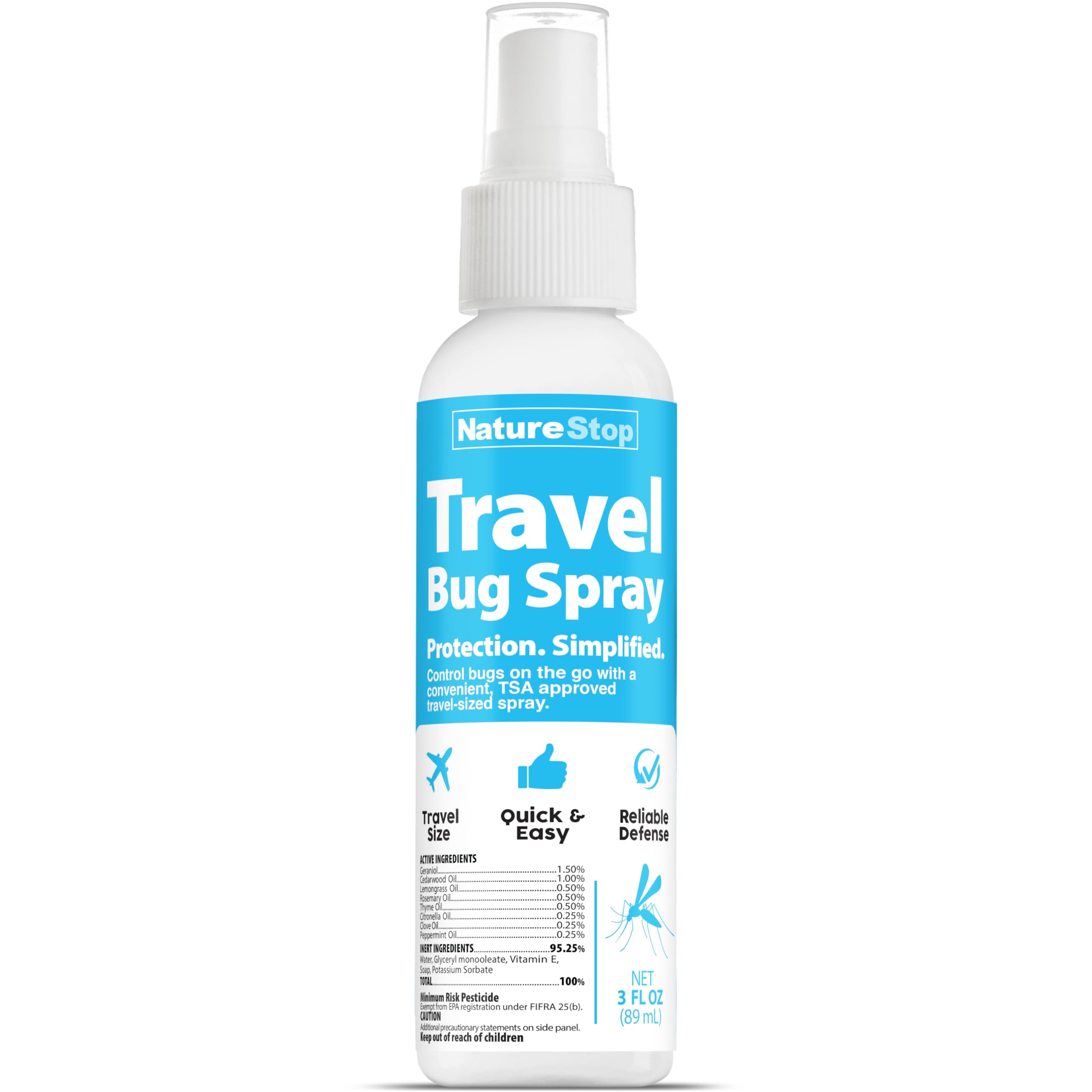 NatureStop Travel Bug Spray – On-the-Go Insect Repellent for Outdoor Use, 3 oz (89mL)
