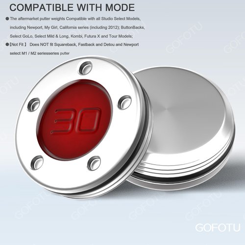 Gofotu 2pcs 5g-40g Golf Custom Weights Compatible with Titleist Scotty Cameron Golf Club Putters Newport Red (2PCS 30g(Doesn't include Wrench))