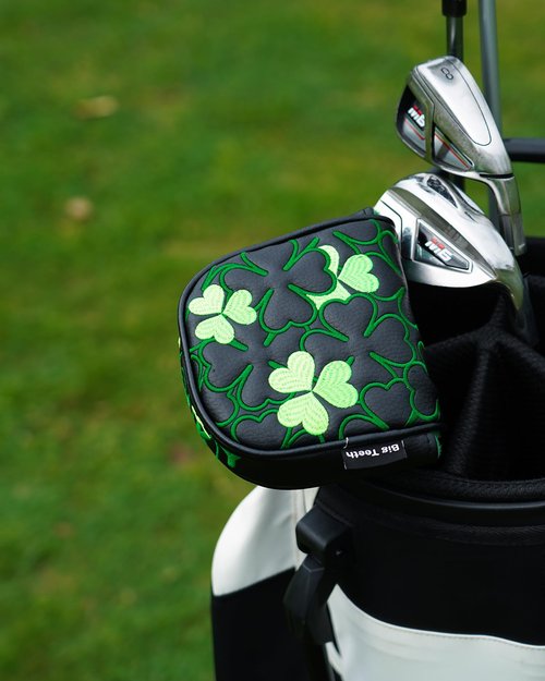 Big Teeth Golf Putter Covers Df3 Mallet Putter Headcover Magnetic Closure, Df3 Putter Cover Headcover Leather Mallet Putter Covers for Df3 Putter (Shamrock)