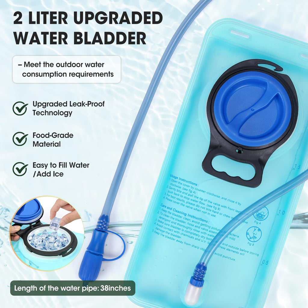 RAINSMORE Lightweight Running Hydration Backpack with 2L Water Bladder