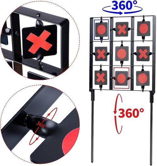 GearOZ Spinning Airsoft Target - 18"x9" Pellet Gun & Air Rifle Resetting Target Stand | Outdoor Fun