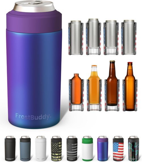 Frost Buddy Can Cooler - Universal Fit for 12 & 16 oz or Slim Bottles - Insulated Stainless Steel (Nebula)