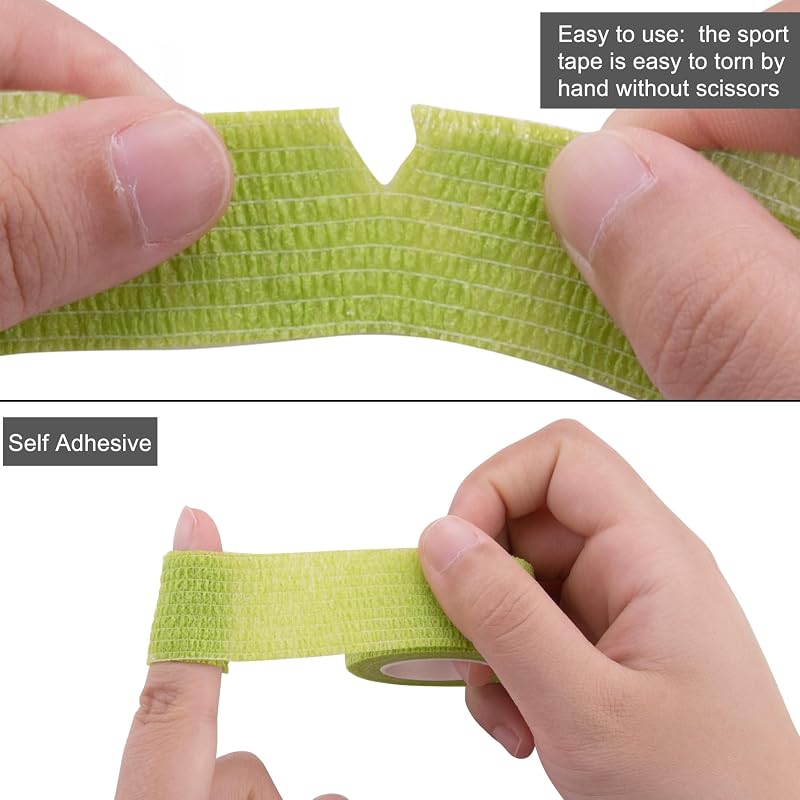 1 Inch Self-Adhesive Bandage Wrap (Rainbow) - 40 Rolls, 20 Colors, Breathable Cohesive Tape