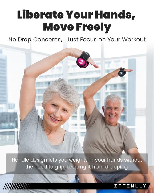 ZTTENLLY Hand Weights Sets for Walking - Comfort Fit - 1lb, 2lbs, and 3lbs Soft Walking Weights sets for Women & Men in Physical Therapy,