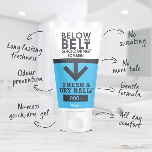 Below The Belt Grooming Intimate Deodorant - Fresh & Dry Protection Against Sweat & Odour | Cool Mint, 3 x 75ml