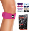 Swedish Brand Sleeve Stars Patellar Tendon Support Strap - Effective Osgood Schlatter Knee Brace for Youth & Adults | Adjustable 12"-24" - Hot Pink