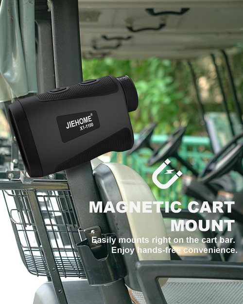 Golf Rangefinder JIEHOME X1 1100YDS Golf Laser Range Finder with Magnetic 6X Magnification, Flag Lock Vibration Rechargeable Distance Slope Speed Measure Rangefinders for Golfing Hunting Archery, Gray