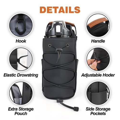 KITCHLYNE Magnetic Gym Bag for Men and Women with 64OZ Water Bottle Holder & 4 Powerful Magnets, Small Crossbody Duffel Pouch for Sports Work Travel Fitness Gym Bags