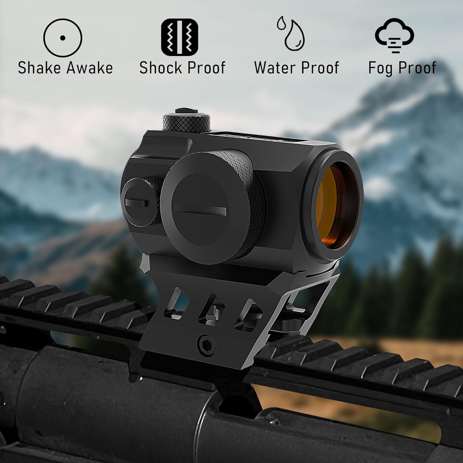 UUQ Compact Red Dot Sight - 2 MOA Shake Awake Optic with 11-Level Brightness | IPX7 Waterproof, 1000G Shockproof