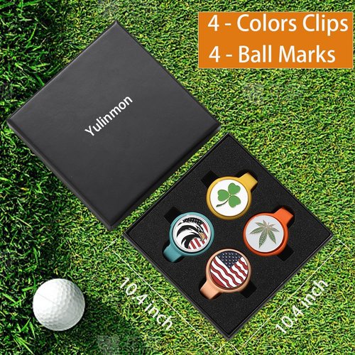 Golf Hat Clips, Stronger Magnetic Hat Clip & Travel Clip, Silicone Magnetic Cable Ties, Magnetic Bookmarks Set, Hat Clips Set For Golf Hats Caps Visors, Ideal Golf Gift, Bookish Gift (4-Pack)