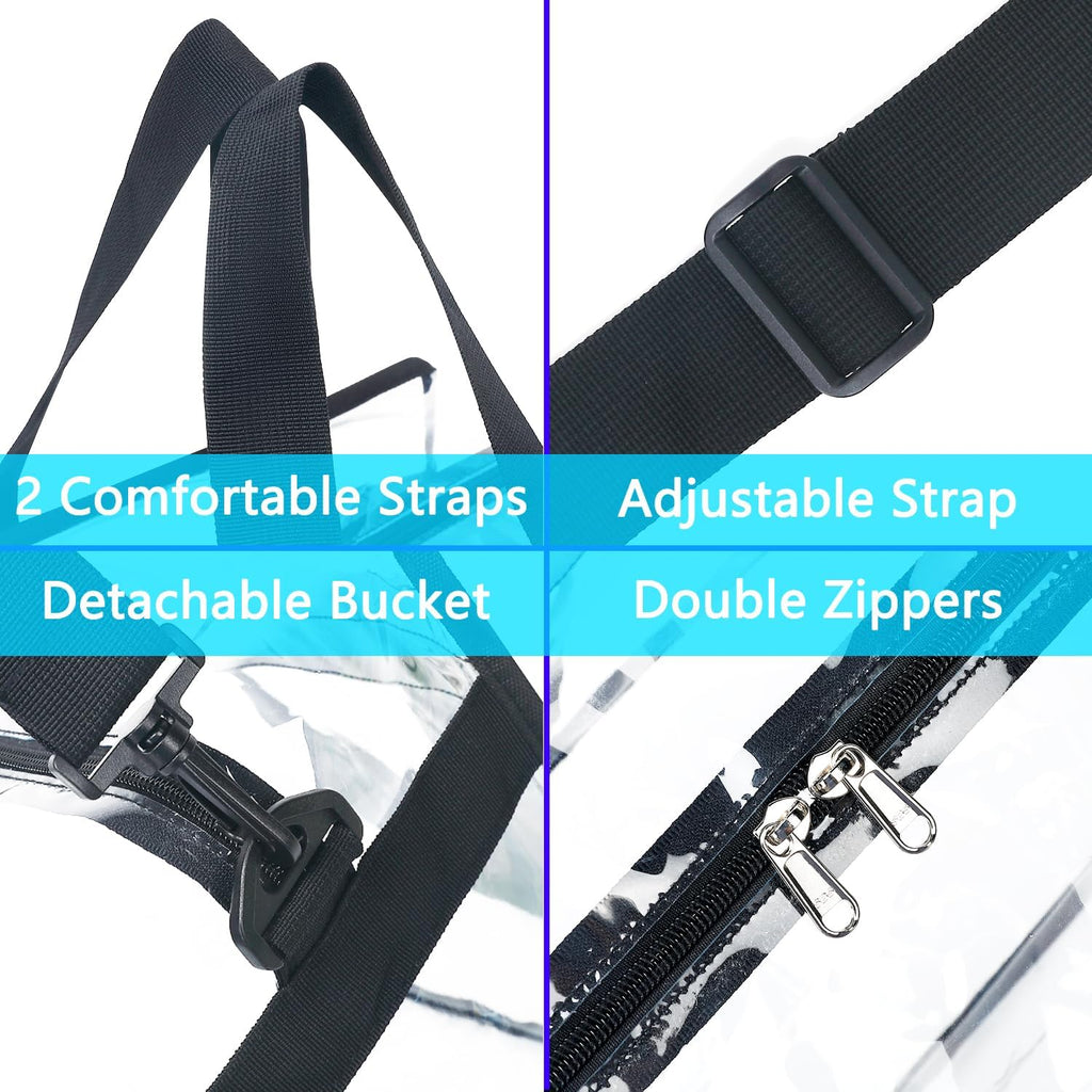 Skiennix Clear Stadium Bag - 12x6x12 Jelly Tote for Women | Zippered Beach & Concert Tote