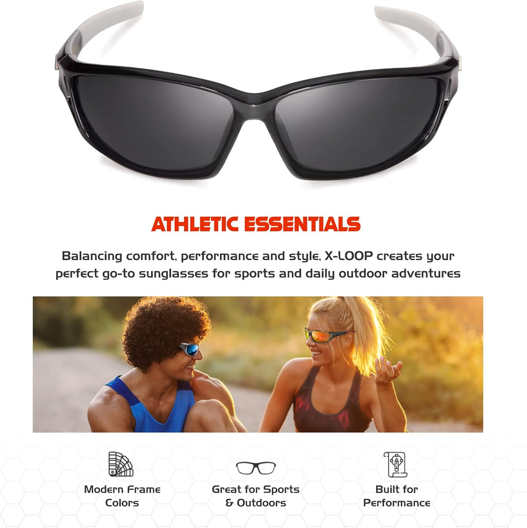 X LOOP Polarized Sports Sunglasses - UV400 Protection for Men | Ideal for Baseball, Running, Cycling, Golf