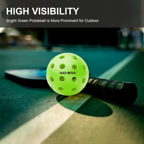 Navona 48 Pack Premium 40-Holes Outdoor Pickleball Balls, Meet USAPA Official Requirement, Perfectly Balanced, High Bounce True Flight, Durable Outdoor Pickleball Set