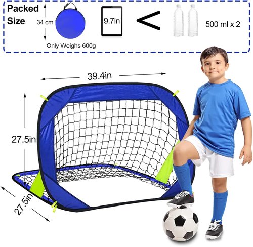 EVERRUSH Pop Up Soccer Goals - Portable & Lightweight Training Nets for Indoor/Outdoor Use | Includes Carry Bag