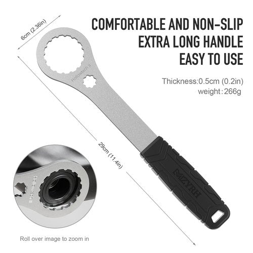 MZYRH Bicycle Bottom Bracket Tool - Bike Bottom Bracket Install Removal Tool Compatible with Shimano Hollowtech II/BB9000, BBR60,12X46MM (FIT HOLLOWTECHII)