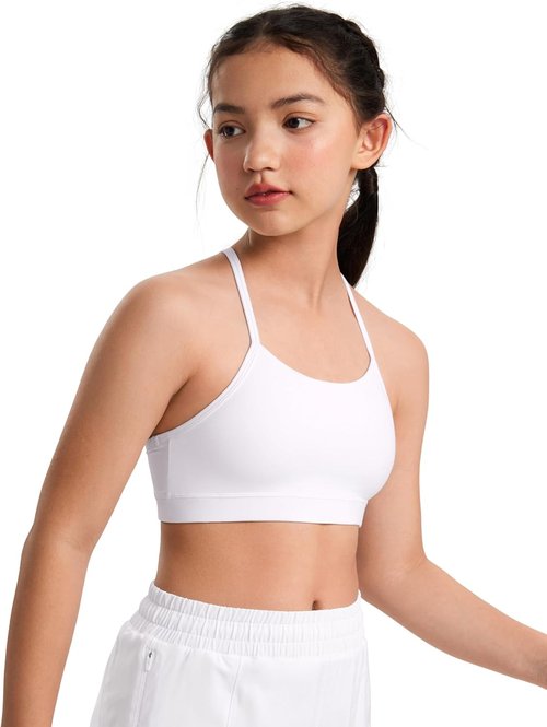 CRZ YOGA Girls Butterluxe Y-Back Sports Bra - Padded Crop Top for Yoga & Casual Wear