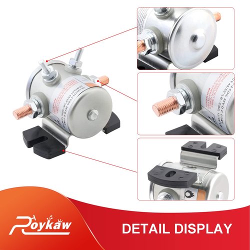 Roykaw #70 Series Solenoid Relay with Resistor & Diode Kit for EZGO 36 Volt Electric Golf Cart, 4 Terminal Continuous Duty, OEM # 27855G01 11761G1 27855G02 31680G1 3016, Upgrade Mount Bracket
