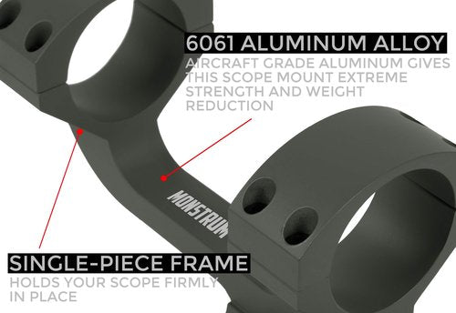 Monstrum Extended Series Offset Picatinny Scope Mount | 30 mm Diameter | 0 MOA